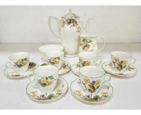 ROYAL DOULTON APRIL COFFEE SETcomprising six cups and saucers, milk jug, sugar bowl and coffee pot (16) 