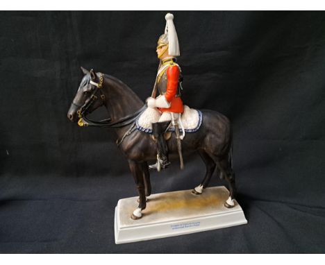 GOEBEL MILITARY FIGURINETrooper of the life guards in mounted review order, 32cm high 