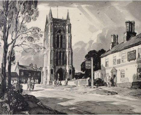Leonard Russell Squirrell (1893-1979) British. "The Tower, West Walton, Norfolk", Lithograph, Inscribed in Pencil, 9" x 11".