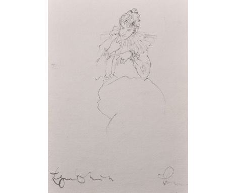 Circle of Egon Schiele (1890-1918) Austrian. Sketch of a Lady, Ink, bears a Signature, Unframed, 12" x 9".