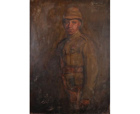 Frank Thomas Copnall (1870-1949) British. Portrait of an Army Officer, Oil on Canvas, Signed, Unframed, 51" x 35".
