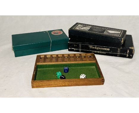 A small collection of games including Backgammon, carpet bowls etc