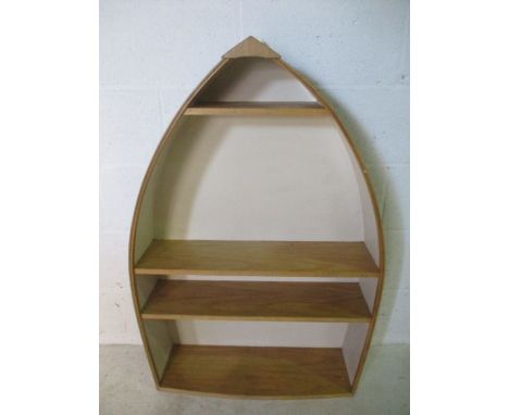 A boat shaped wall shelf, height 103cm