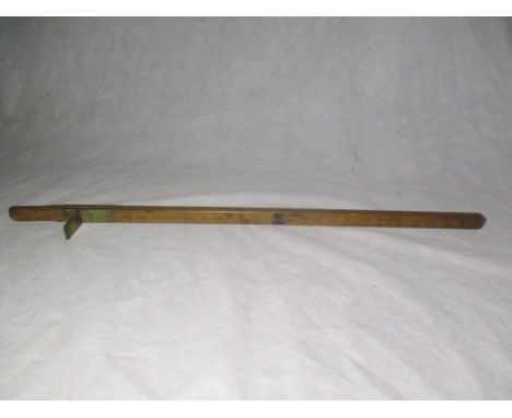 A vintage Dring &amp; Fage wooden Inland Revenue brass mounted barrel measuring stick, 76cm length