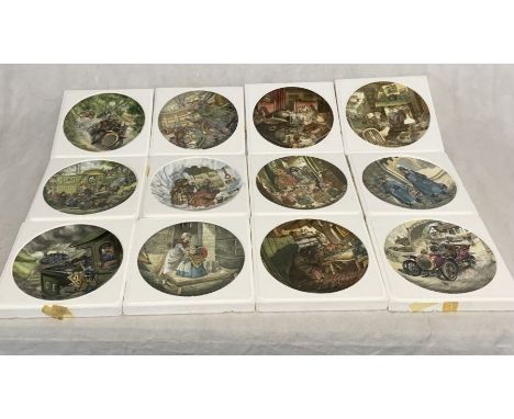 A set of twelve boxed Wedgwood/Danbury Mint Wind in the Willows plates by Eric Kincaid