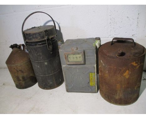 A broad arrow stamped thermos, dated 1956, A West Midlands gas board meter manufactured by Thomas Glover &amp; Company Limite