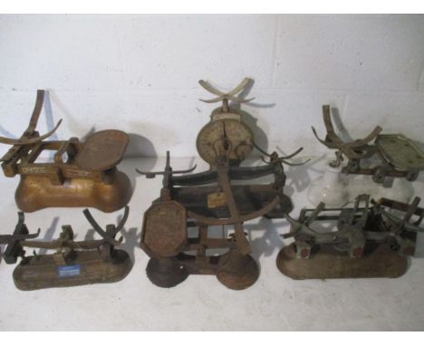 A selection of vintage scales, including Salter, Neal &amp; Williams Ltd Yeovil, W &amp; T Avery Ltd Birmingham, J W Towers a