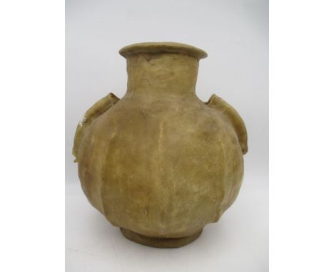 An Eastern gourd/vase with collectors label to underside