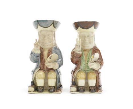 Two Leonard Jarvis 'Churchill' Toby jugs, circa 1947Modelled in the manner of the Midshipman Family as Sir Winston Churchill,