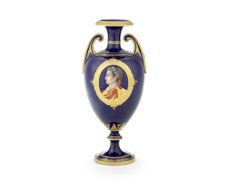 A fine Kerr and Binns or Royal Worcester vase by Thomas Bott, circa 1857-68The gilding probably by Josiah Davis, of 'Raphael'