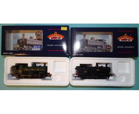 Bachmann OO gauge, two Blue Riband 0-6-0 Pannier tank locomotives: 32-212 RN5757 and 32213DC RN7788, DCC on board, (both boxe