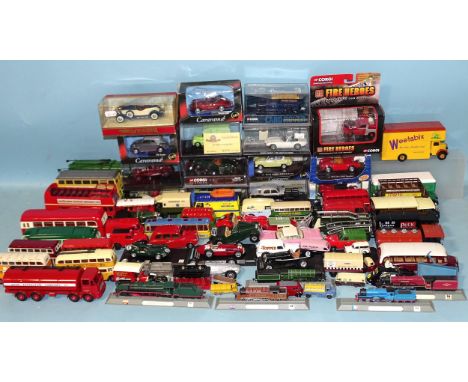 A large quantity of mainly modern diecasts by Corgi, Cararama, Matchbox, Oxford, etc, (fifteen boxed, remainder unboxed) and 