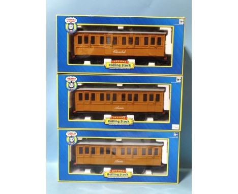 Bachmann G Scale, Thomas &amp; Friends DeLuxe, two no.97001 Annie coaches and one 97002 Clarabel, (all boxed), (3). 