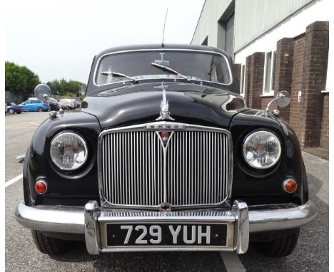 A 1956 P4 Rover 75 saloon motor car, petrol, 2230cc engine, black paintwork, registration number&nbsp;729 YUH, driveable, gar