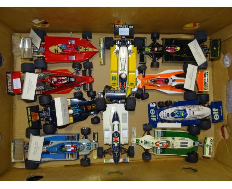 Ten Grand Prix models, 1/20'' scale racing cars, (completed Tamiya kits, (10). 