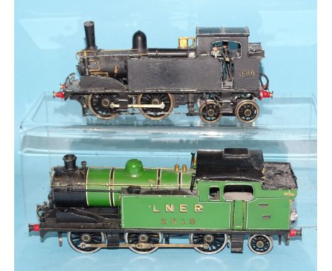 O gauge, a kit-built 0-4-4 tank engine RN4566 and another, 0-6-2 LNER RN2613, (both a/f), (2). 