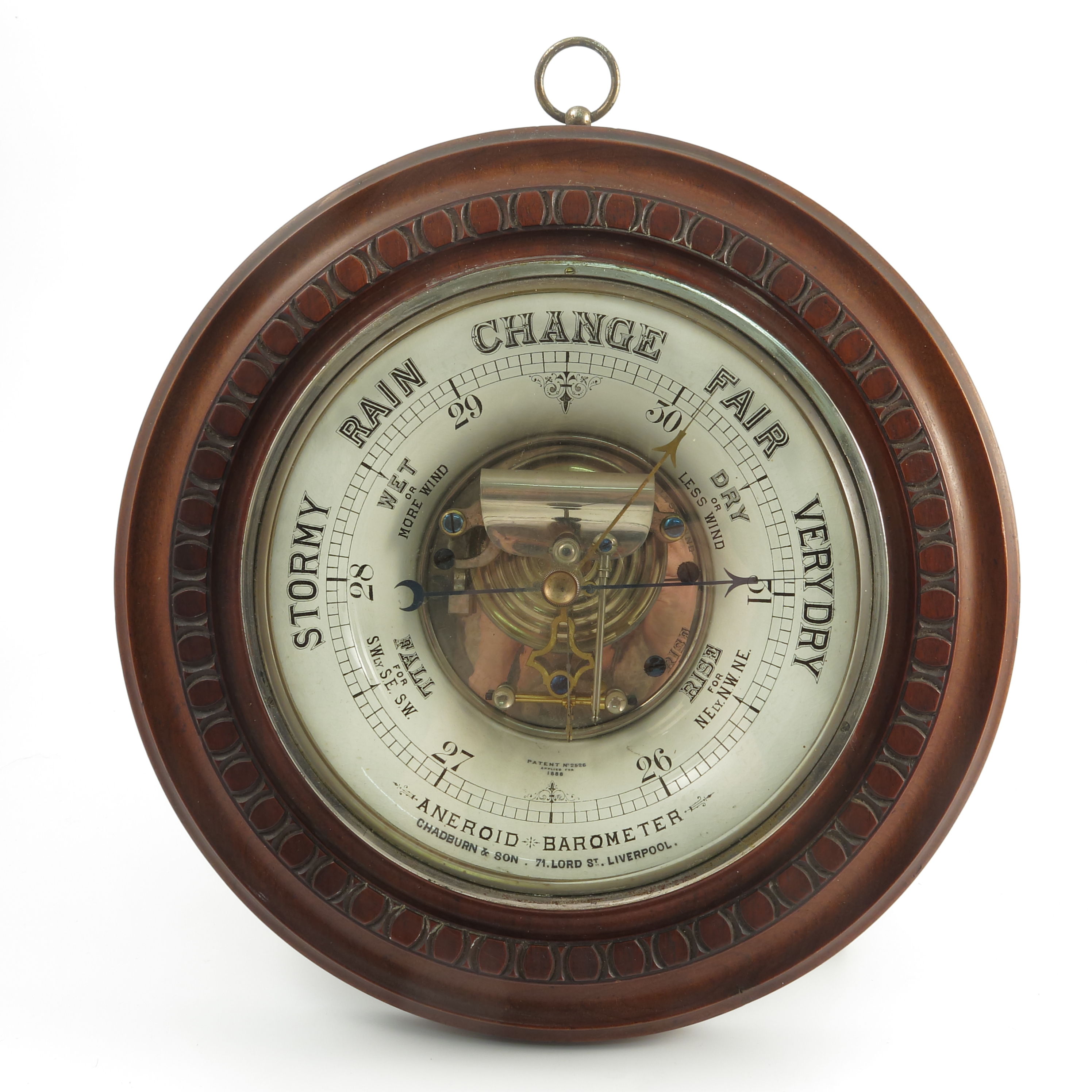 A Chadburn & Son Liverpool mahogany cased aneroid barometer, of ...