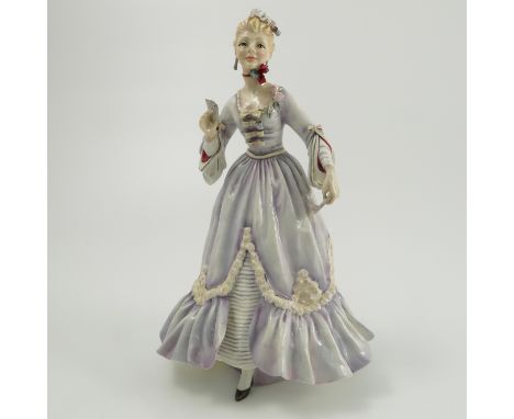 A unmarked Royal Worcester figure, The Invitation, height 9.25ins