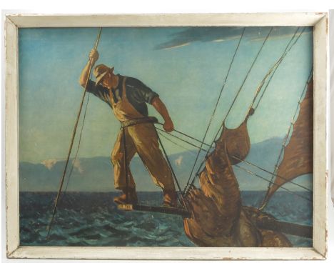 Giffard Beal, coloured print, The Fisher, 22ins x 29ins