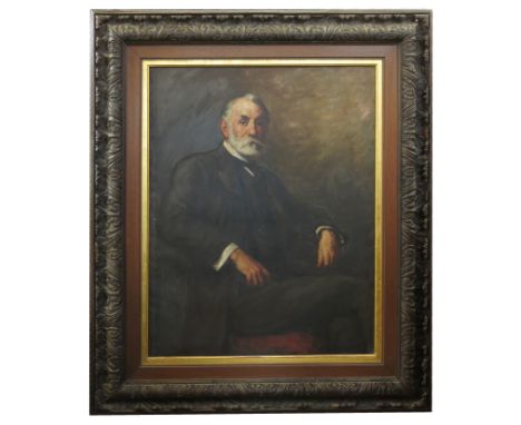 An oil on canvas, portrait of James Albert Garland I, who died in 1902 and was co-founder of the first national bank of New Y