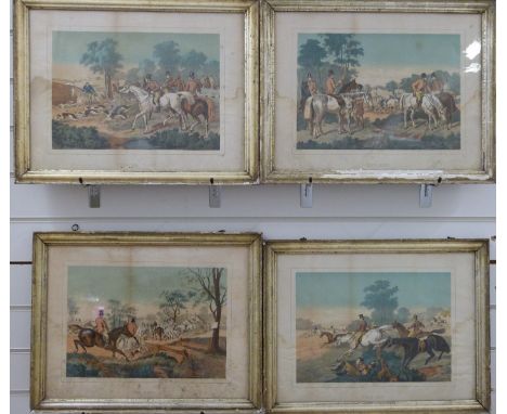 A set of four 19thC / or early 20thC hunting prints 