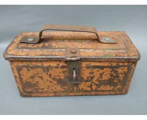 A Fordson tractor toolbox, length 29cm 