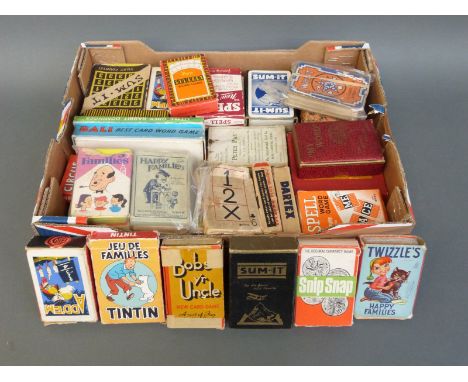 A collection of approximately 40 children's playing card games to include 'My Word', 'Sumit', 'Whot', 'Add'em', 'Animal Snap'