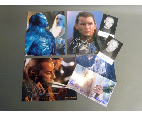 Lord of the Rings related autographs / signed photographs including Sir Ian McKellen and Christopher Lee  