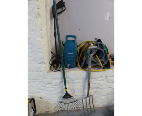 Makita pressure washer, hose pipe, hand tools etc