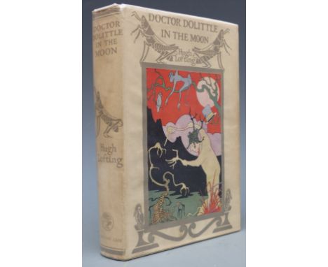 Hugh Lofting Doctor Dolittle In The Moon published Jonathan Cape 1929 first edition with 2 plates in colour and other illustr