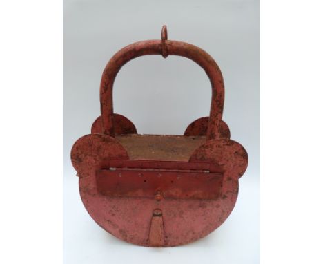 A vintage metal letter / post box in the form of a padlock, 52 x 35 x 14cm