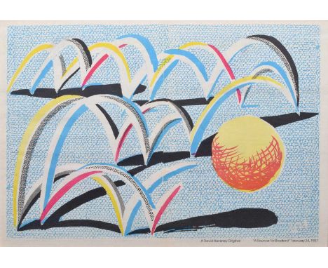David Hockney R.A. (British 1937-) "A Bounce for Bradford", the rare handmade print in colours executed on an office copier, 
