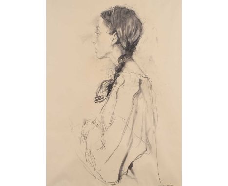 Valeriy Gridnev R.P., P.S., R.O.I. (Russian 1956-) Female portrait, signed, charcoal.76cm x 56cm (30in x 22in)Footnote:Valeri