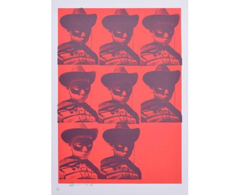 Paul Insect (British 1971-) "Multiple Mugshot", 2006, Crimson Edition of 100, signed, dated and numbered in pencil, published