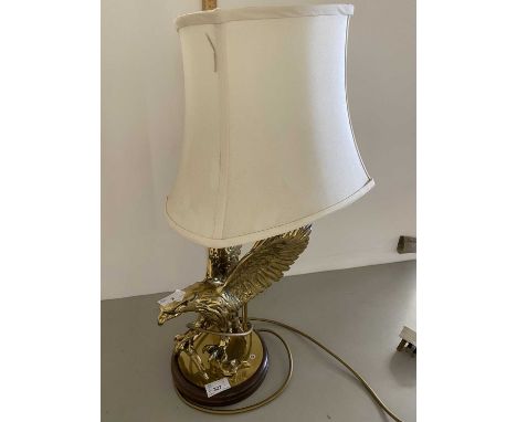 Table lamp with brass eagle base
