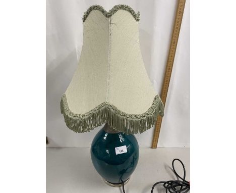 Modern table lamp with turquoise glazed base