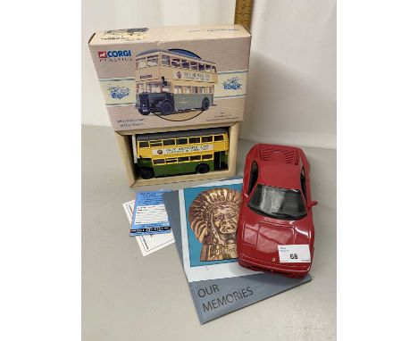Mixed Lot:  Corgi bus, a further model Ferrari and other items