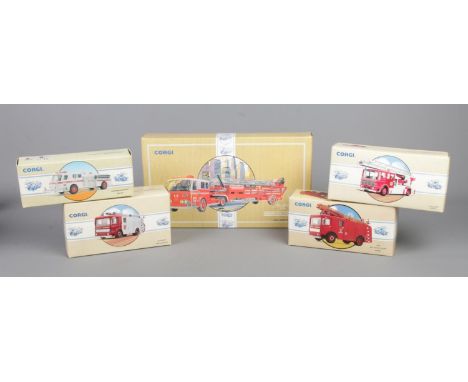 Five Corgi Fire Service and Fire Vehicles die cast models. Consisting of American La France Denver 97325, AEC Pumper Hertford