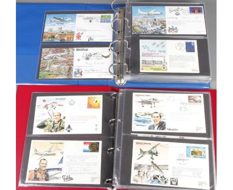 Two albums of military and RAF First Day Covers, with many signed and special limited edition examples including Red Arrows a