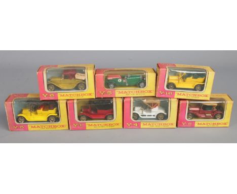 A collection of Lesney "Matchbox" models of yesteryear diecast vehicles to include Y-1 1911 Model T Ford, Y-6 1913 Cadillac, 