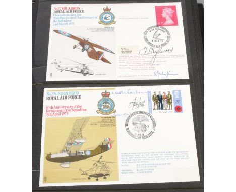 A large collection of RAF signed and limited edition First Day Covers in one album, approx. 80 covers.