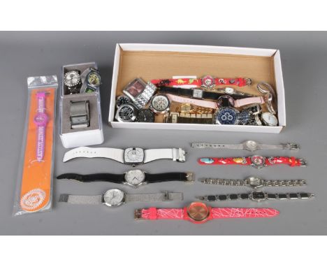 A collection of quartz watches, brands including Hype, DKNY, Rotary, Henley, Michael Kors and St Micheal etc.