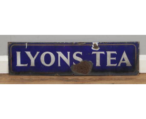 A 'Lyons Tea' enamel sign. Width: 69cm.