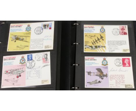 Two albums of 1970s RAF Squadron Series First Day Covers, mostly signed and limited edition, approx. 120 covers.