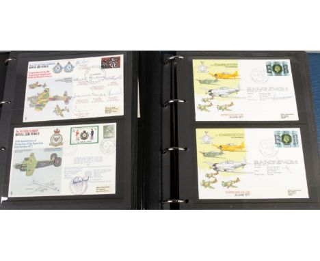 Two albums of military aircraft and RAF Squadron Series First Day Covers, with many signed and special limited edition exampl