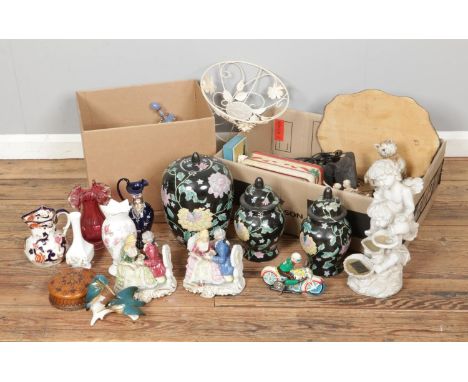 A quantity of mixed collectables including oriental lidded vases, Leonardo Collection character jugs, Mason's Jug, Carl Ens K