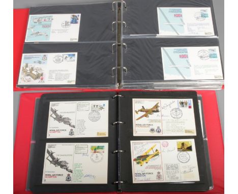 Two albums of First Day Covers with British Forces Post Office, military, navy and RAF examples, many signed and limited edit