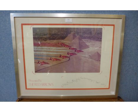 A signed Red Arrow print, framed 