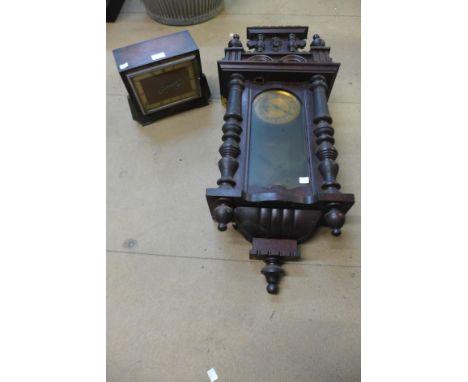 A mahogany Vienna wall clock and an Art Deco mantel clock 