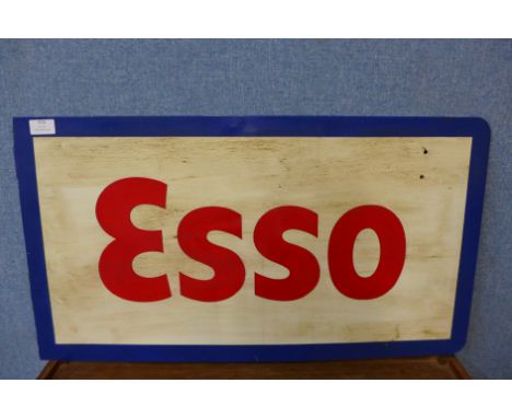 An aluminium painted Esso sign 